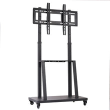 Load image into Gallery viewer, Extra Large Corner Floor 2-Tier Shelves TV Stand Rolling Cart for 32"-80" Screen