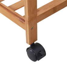 Load image into Gallery viewer, 3 Tier Clothes Rack Heavy Duty Wood Garment Shelves Rolling Wheels Side Hooks US