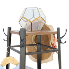 Load image into Gallery viewer, Extra Large Hall Trees Coat Hat Rack Storage 4 Shelves Garment Hanger Wood Metal