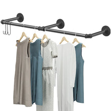 Load image into Gallery viewer, Heavy Duty Hanging Clothes Rack Wall Mounted Hanging Rod Detachable Load 66 lbs