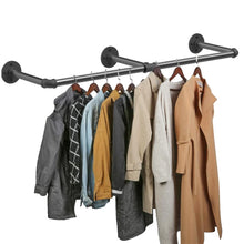 Load image into Gallery viewer, Heavy Duty Hanging Clothes Rack Wall Mounted Hanging Rod Detachable Load 66 lbs