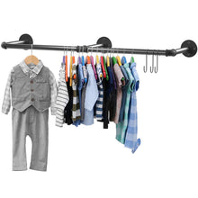 Load image into Gallery viewer, Heavy Duty Hanging Clothes Rack Wall Mounted Hanging Rod Detachable Load 66 lbs