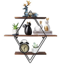 Load image into Gallery viewer, 3 Tier Wall Floating Ledge Shelves Wall Decor Storage Shelf Booke Display Rack