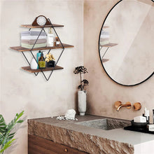 Load image into Gallery viewer, 3 Tier Wall Floating Ledge Shelves Wall Decor Storage Shelf Booke Display Rack