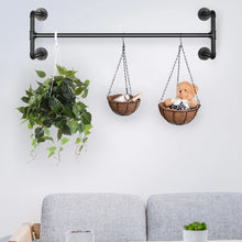 Load image into Gallery viewer, Heavy Duty Detachable Industrial Pipe Clothes Rack Wall Mounted Iron Garment Bar