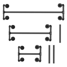 Load image into Gallery viewer, Heavy Duty Detachable Industrial Pipe Clothes Rack Wall Mounted Iron Garment Bar