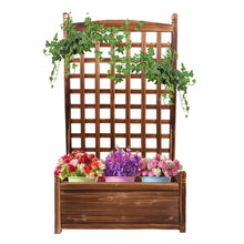 Load image into Gallery viewer, Planter Box with Trellis Solid Wood Outdoor Plant Overhead Free Standing Grow