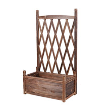 Load image into Gallery viewer, Rectangular Solid Wood Garden Raised Bed Tall with Trellis Flower Raised Bed Pot