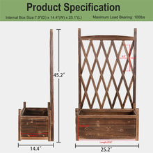 Load image into Gallery viewer, Rectangular Solid Wood Garden Raised Bed Tall with Trellis Flower Raised Bed Pot