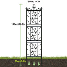Load image into Gallery viewer, 2 Pack Rustproof Metal Garden Trellis for Climbing Plants Rose for Outdoor Patio