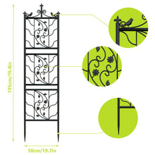 Load image into Gallery viewer, 2 Pack Rustproof Metal Garden Trellis for Climbing Plants Rose for Outdoor Patio