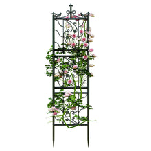 Load image into Gallery viewer, 2 Pack Rustproof Metal Garden Trellis for Climbing Plants Rose for Outdoor Patio