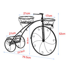 Load image into Gallery viewer, Metal Plant Stand Bicycle Shape Vintage Style Garden Flower Pot Display Outdoor