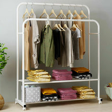 Load image into Gallery viewer, Closet Organizer Metal Garment Rack Portable Clothes Hanger Storage Shoes Rack