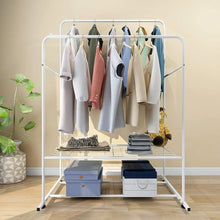 Load image into Gallery viewer, Closet Organizer Metal Garment Rack Portable Clothes Hanger Storage Shoes Rack