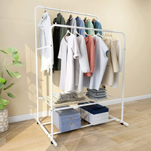 Load image into Gallery viewer, Closet Organizer Metal Garment Rack Portable Clothes Hanger Storage Shoes Rack
