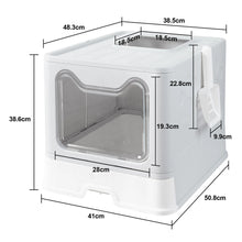 Load image into Gallery viewer, Top Exit Cat Litter Box with Tray Foldable Large Kitty Litter Boxes Toilet Clean