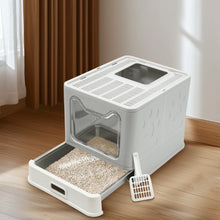 Load image into Gallery viewer, Extra Large Stainless Steel Enclosed Cat Litter Box With Lid Metal Litter Boxs