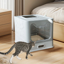 Load image into Gallery viewer, Extra Large Stainless Steel Enclosed Cat Litter Box With Lid Metal Litter Boxs