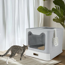 Load image into Gallery viewer, Extra Large Stainless Steel Enclosed Cat Litter Box With Lid Metal Litter Boxs