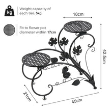 Load image into Gallery viewer, 2 PCS Metal Plant Stand Multiple Flower Pot Holder Shelves Display Garden Indoor