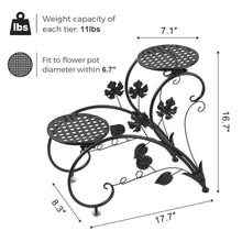 Load image into Gallery viewer, 2 PCS Metal Plant Stand Multiple Flower Pot Holder Shelves Display Garden Indoor