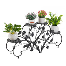 Load image into Gallery viewer, 2 PCS Metal Plant Stand Multiple Flower Pot Holder Shelves Display Garden Indoor