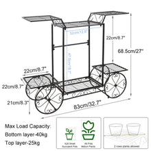 Load image into Gallery viewer, Garden Cart Stand Plant Metal Iron Flower Pot Holder 6 Tiers Parisian Style