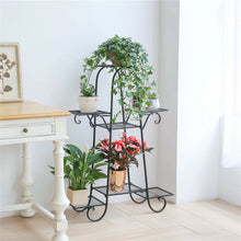 Load image into Gallery viewer, 7 Pot Metal Plant Stand Garden Flower Shelves Outdoor Indoor Wrought Iron New