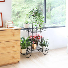 Load image into Gallery viewer, 7 Pot Metal Plant Stand Garden Flower Shelves Outdoor Indoor Wrought Iron New