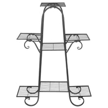 Load image into Gallery viewer, 7 Pot Metal Plant Stand Garden Flower Shelves Outdoor Indoor Wrought Iron New