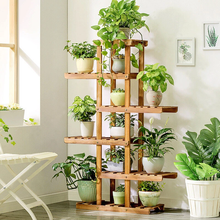 Load image into Gallery viewer, Wall Corner Wooden Plant Stand Indoor Outdoor Garden Flower Pot Shelf Space Save