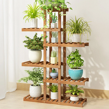 Load image into Gallery viewer, Wall Corner Wooden Plant Stand Indoor Outdoor Garden Flower Pot Shelf Space Save