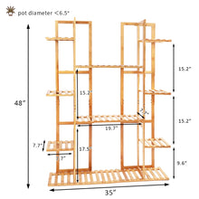 Load image into Gallery viewer, 9 Tier Bamboo Plant Stand Corner Shelf Garden Flower Pot Display Indoor Outdoor