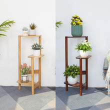 Load image into Gallery viewer, 3 Tier Bamboo Tall Corner Plant Rack Garden Flower Pot Holder Living Room Patio