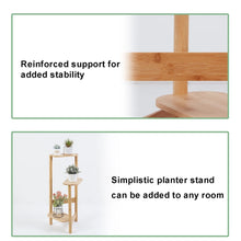 Load image into Gallery viewer, 3 Tier Bamboo Tall Corner Plant Rack Garden Flower Pot Holder Living Room Patio
