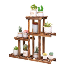 Load image into Gallery viewer, Pine Wood Plant Stand Indoor Outdoor Multiple Flower Pot Holder Shelf Desk Rack