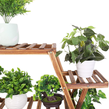 Load image into Gallery viewer, Extra Large Multi Tier Wood Flower Rack Plant Stand Bonsai Shelf Indoor Outdoor