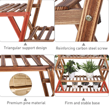 Load image into Gallery viewer, Extra Large Multi Tier Wood Flower Rack Plant Stand Bonsai Shelf Indoor Outdoor