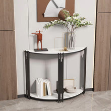 Load image into Gallery viewer, Half Moon Tiered Real Marble Entry Console Table Hallway Entryway Furniture for Entrance, Home Living Room