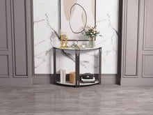 Load image into Gallery viewer, Half Moon Tiered Real Marble Entry Console Table Hallway Entryway Furniture for Entrance, Home Living Room