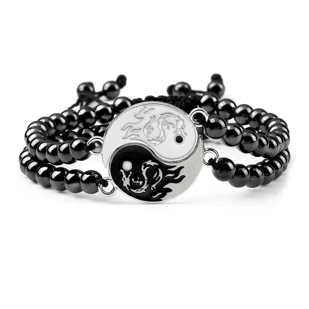 Charm YinYang Balance Copper Beads Bracelet Women Men Lucky Totem Pendant Couple Bracelet&Bangle Chain Pulsera Jewelry Gift New