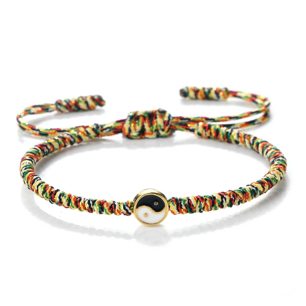 Mini Taichi Pendant Braided Bracelet Women Men Yinyang Balance Couple Bracelet&Bangles Chain Jewelry Vintage Pulsera Jewelry
