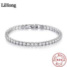 Load image into Gallery viewer, S925 Sterling Silver Bracelet Zirconia Tennis Ball Women Fashion Simple Engagement Wedding Charm Jewelry 4mm 16-20cm