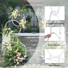 Load image into Gallery viewer, Wedding Flower Display Frame Round Arch White Metal Circle Backdrop Stand Party
