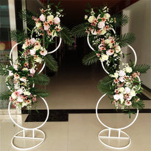 Load image into Gallery viewer, Wedding Flower Display Frame Round Arch White Metal Circle Backdrop Stand Party
