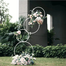 Load image into Gallery viewer, Wedding Flower Display Frame Round Arch White Metal Circle Backdrop Stand Party
