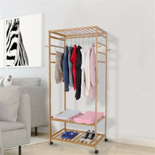 Load image into Gallery viewer, Organizer Shelves Rack Garment Clothing Shoes Storage 3 Tire Wood Lockable Wheel
