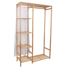 Load image into Gallery viewer, Bamboo Garment Hanging Stand Shoe Rack Display Storage Shelf Portable Closet
