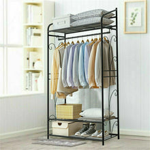 Load image into Gallery viewer, 3 Tiers Rail Wire Garment Rack Heavy Duty Coat Rack for Hanging Clothes Closet
